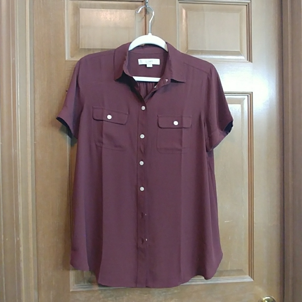 Loft maternity button up shirt size small
